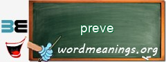 WordMeaning blackboard for preve